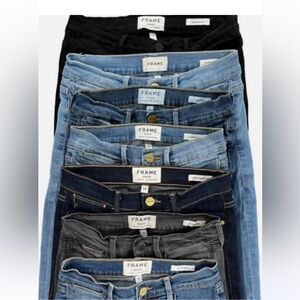 Frame Denim Le High Skinny Bundle Lot of 7 Womens Jeans Sizes 24, 25, 26, 27, 29